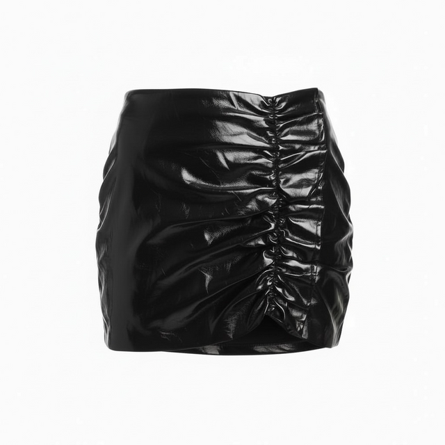 vinyl ruffle skirt